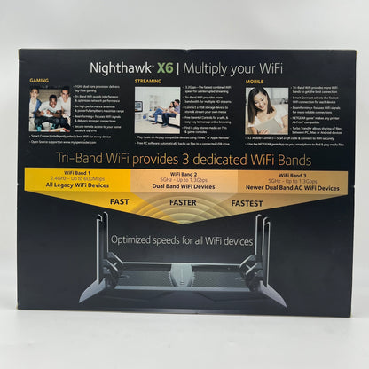 NETGEAR Nighthawk X6 Tri Band 	2.4GHz/5Ghz R8000 Wifi Router