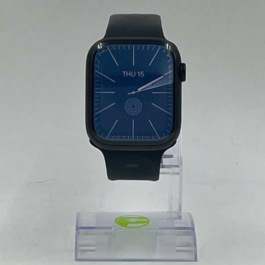 Unlocked Apple Watch Series 7 45MM Black Aluminum Black Sport Band ML8V3LL/A