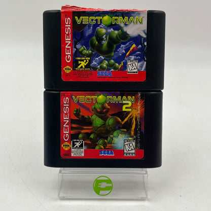 Lot of 2 Sega Genesis Games VectorMan 1 and 2 Cartridge Only