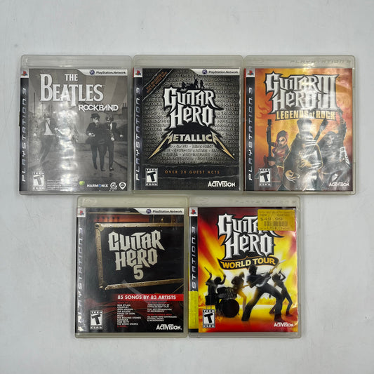 Lot of 5 Sony PlayStation 3 PS3 Games Guitar Hero and Rock Band