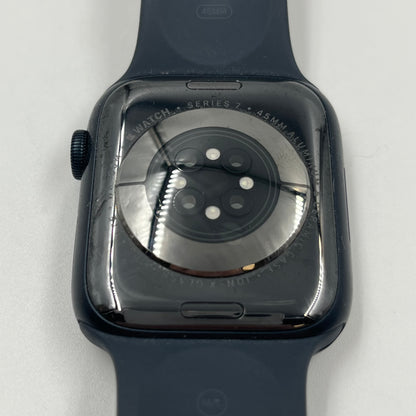 GPS Only Apple Watch Series 7 45MM Black Aluminum Midnight Sport Band MKJ73LL/A