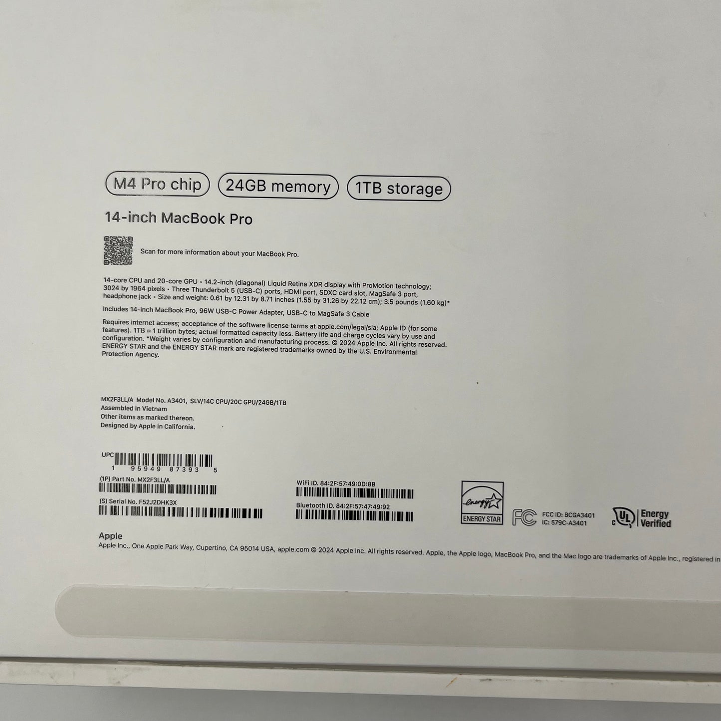 2021 Apple MacBook Pro 14" M1 Pro 14C GPU 3.2GHz 16GB RAM 512GB SSD A2442