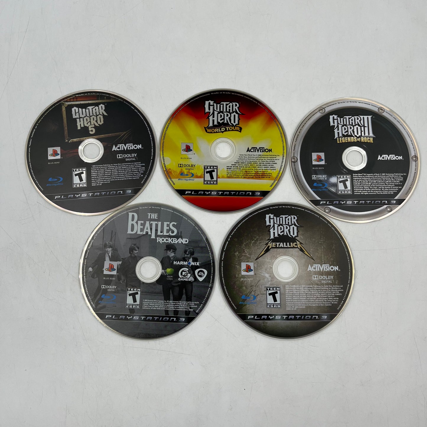 Lot of 5 Sony PlayStation 3 PS3 Games Guitar Hero and Rock Band