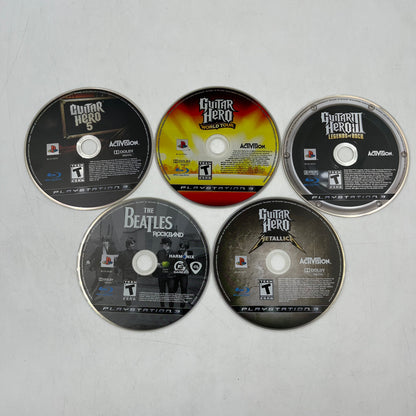 Lot of 5 Sony PlayStation 3 PS3 Games Guitar Hero and Rock Band