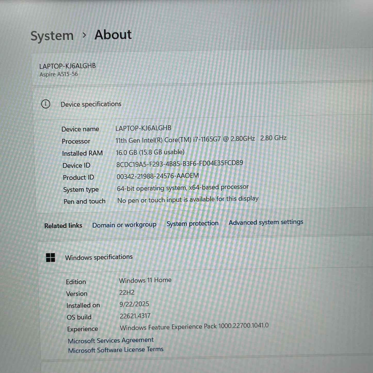 Acer Aspire 5 A515-56 15.6" i7-1165G7 2.8GHz 16GB RAM 512GB SSD