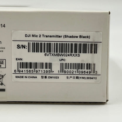 New DJI Mic 2 Transmitter Wireless Microphone with Intelligent Noise Cancelling 