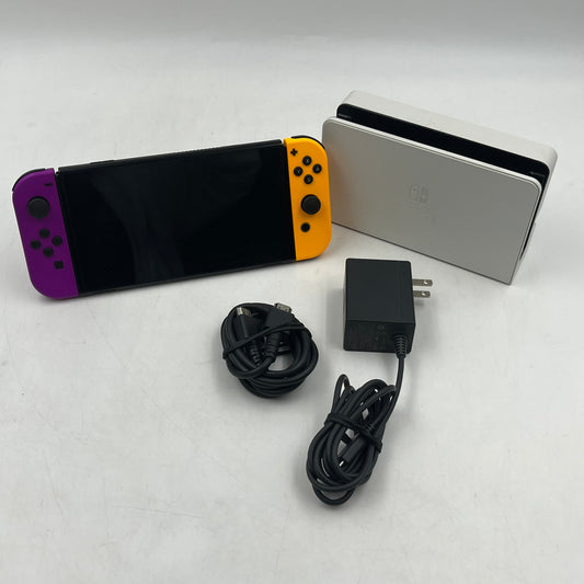 Nintendo Switch OLED Video Game Console HEG-001 Orange/Purple