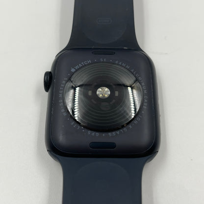 Unlocked Apple Watch SE 2nd Gen 44MM Black Aluminum Blue Ocean Band MNTY3LL/A
