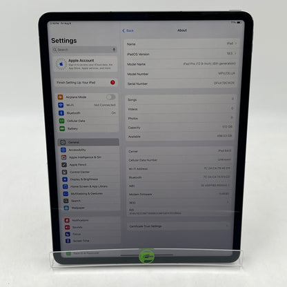 Unlocked Apple iPad Pro 12.9" 6th Gen 512GB Space Gray MP623LL/A