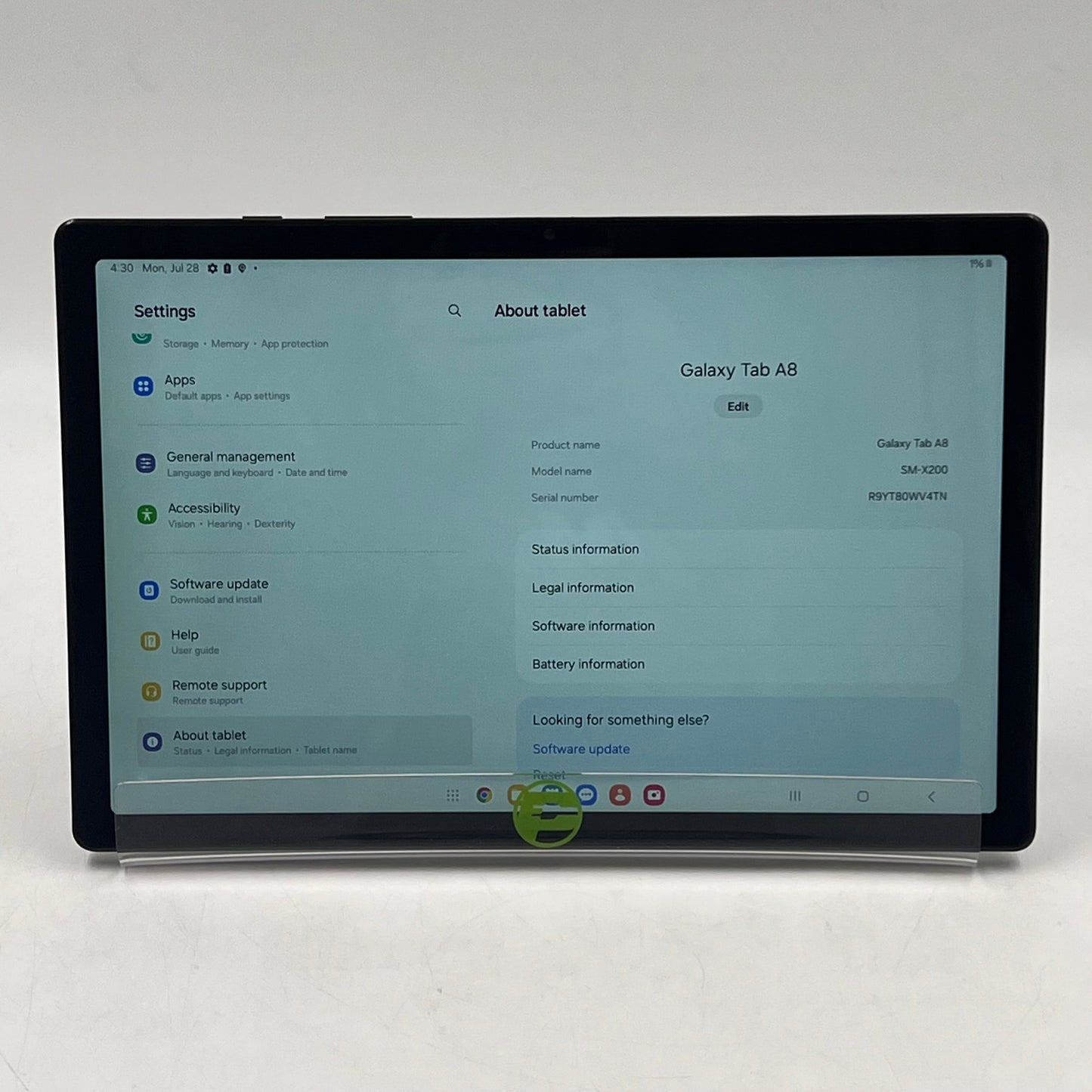 WiFi Only Samsung Galaxy Tab A8 10.5" 32GB Black SM-X200