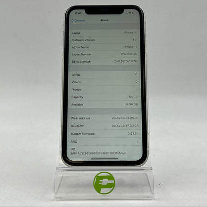 T-Mobile Apple iPhone 11 64GB 14.2 White MWJF2LL/A