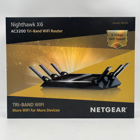 NETGEAR Nighthawk X6 Tri Band 	2.4GHz/5Ghz R8000 Wifi Router