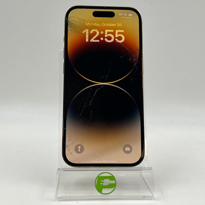 Broken Unlocked Apple iPhone 14 Pro 512GB 17.3.1 MQ213LL/A Cracked