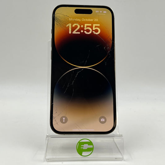 Broken Unlocked Apple iPhone 14 Pro 512GB 17.3.1 MQ213LL/A Cracked
