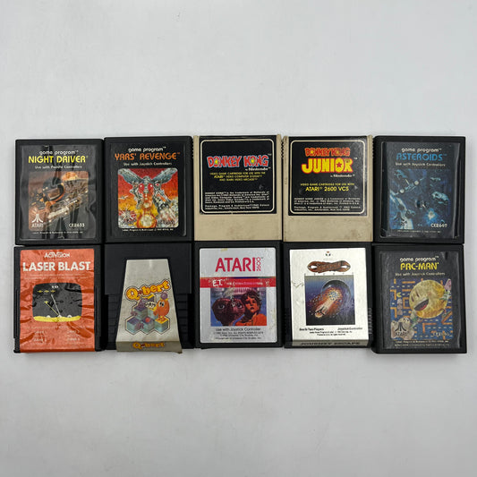 Lot of 10 Atari 2600 Games Pac-Man, ET, Laser Blast