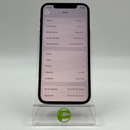 Unlocked Apple iPhone 12 64GB Black MGEF3LL/A