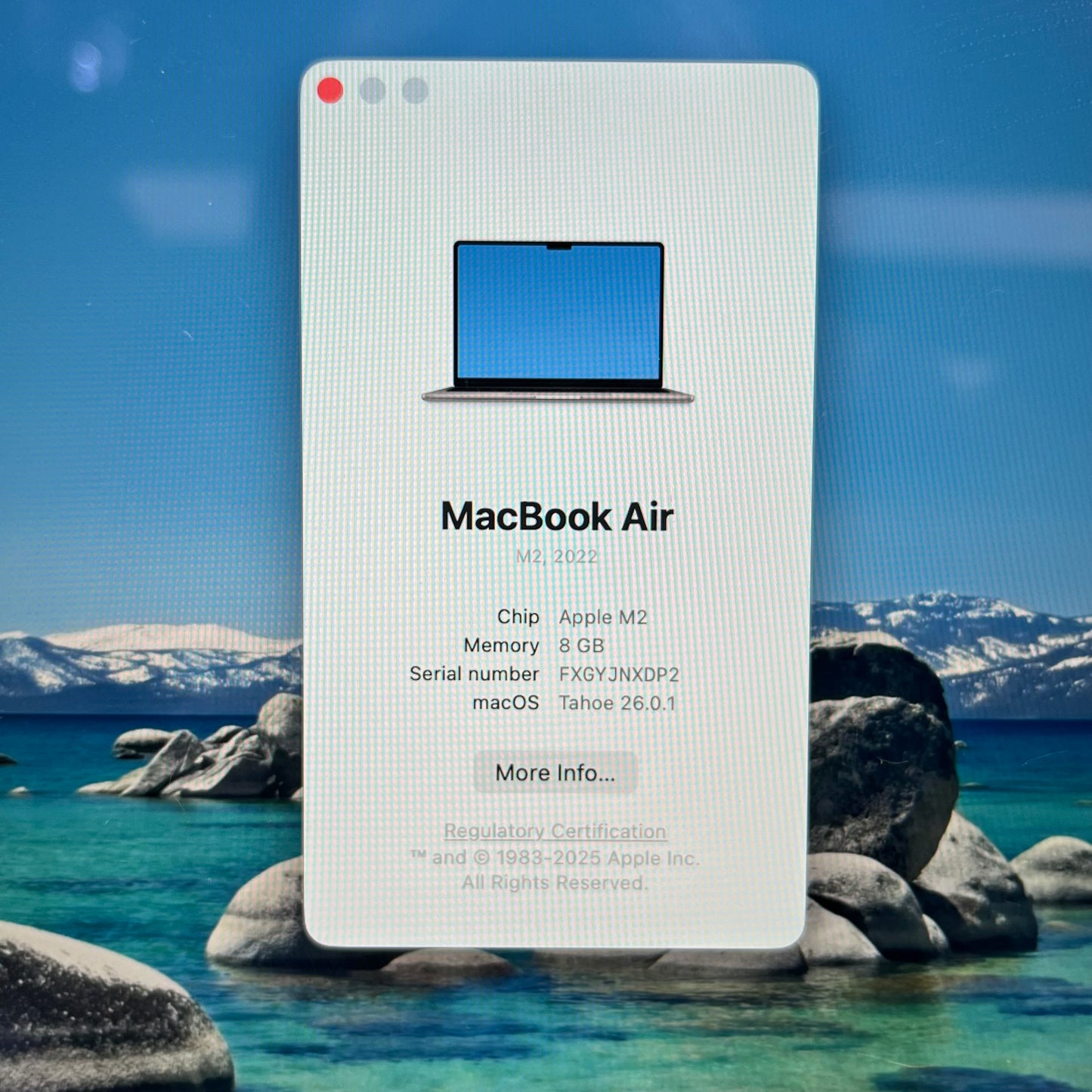 2022 Apple MacBook Air 13.6" M2 8 Core 3.5GHz 8GB RAM 256GB SSD A2681