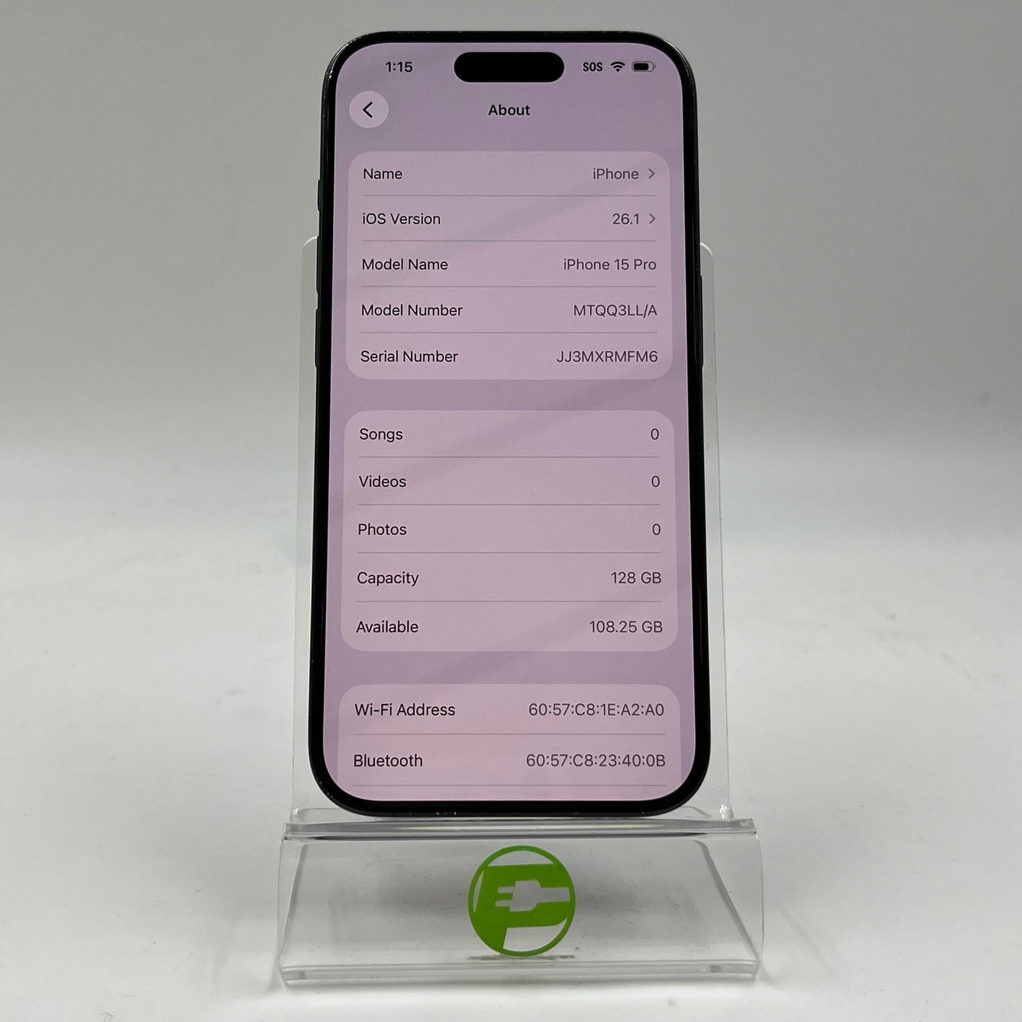 Unlocked Apple iPhone 15 Pro 128GB Blue MTQQ3LL/A