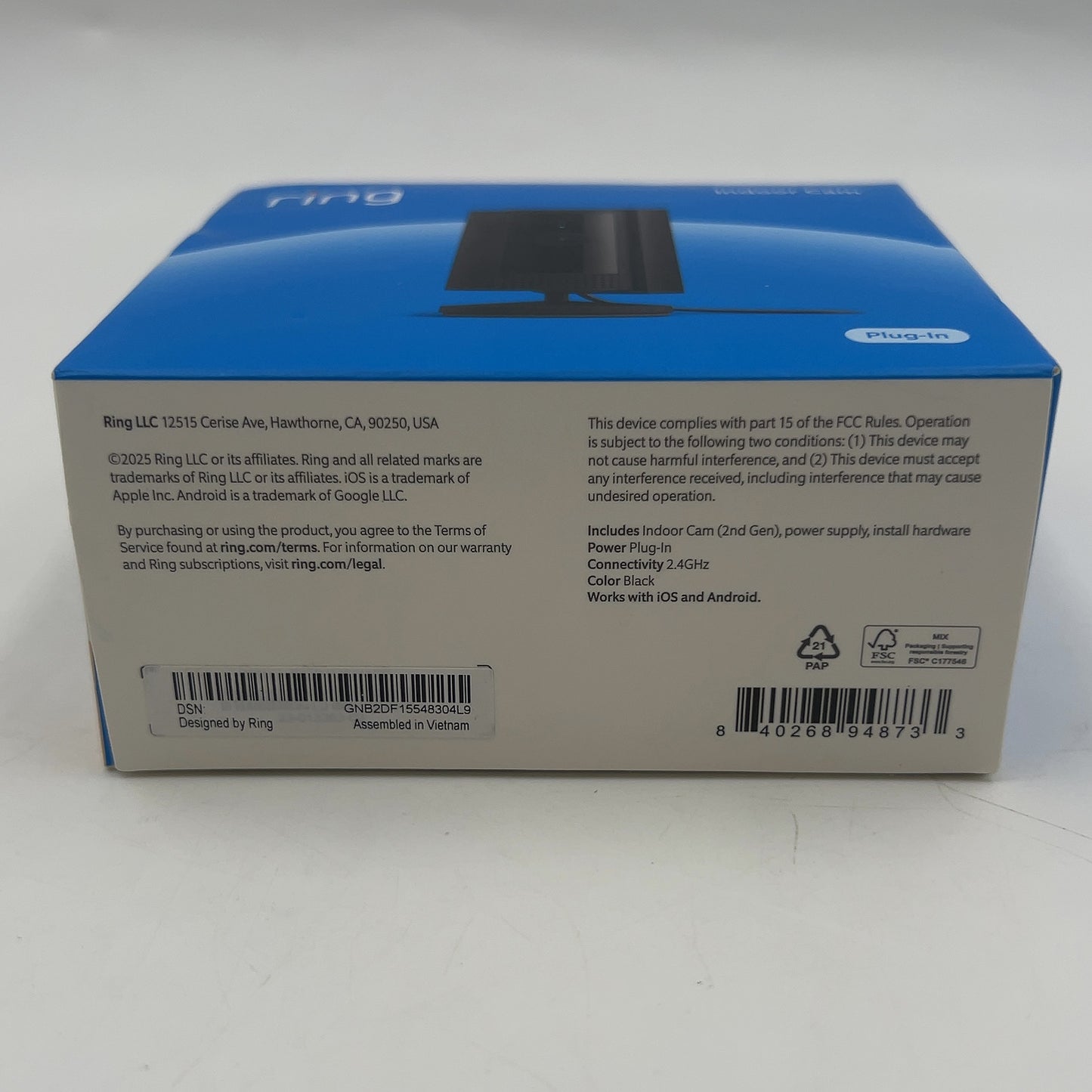 New Ring Indoor Cam Indoor Camera Unclaimed