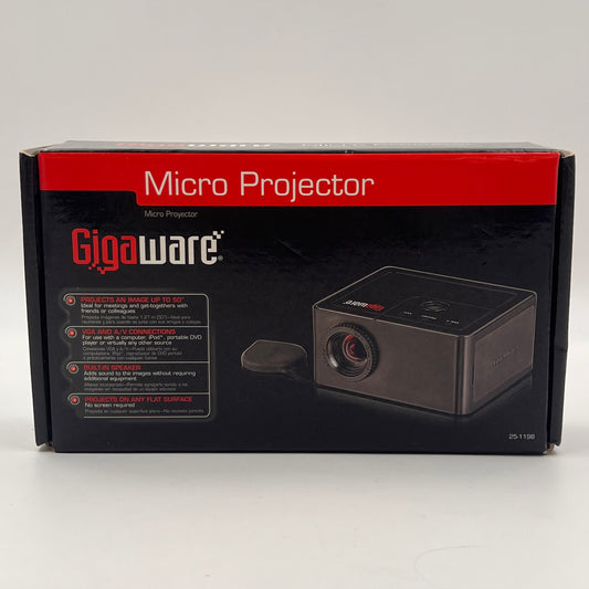 Gigaware Micro Projector 640x480 VGA 10 Lumens Mini Projector 09A09