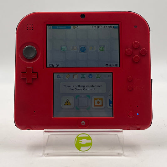 Nintendo 2DS Handheld Game Console FTR-001 Red/Black