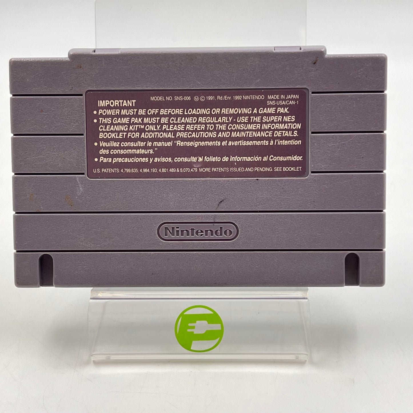 Super Tennis (Super Nintendo SNES, 1991) Cartridge Only