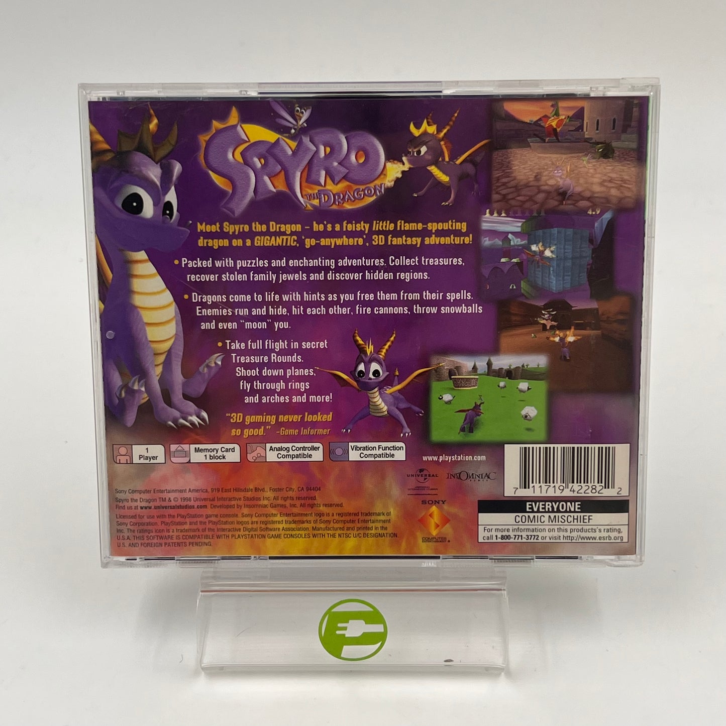 Spyro the Dragon (Sony PlayStation 1 PS1, 1998)