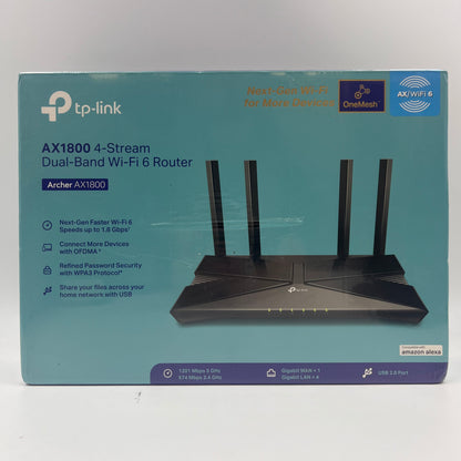 New TP-Link Archer Dual Band AX1800 4-Stream Wifi Router