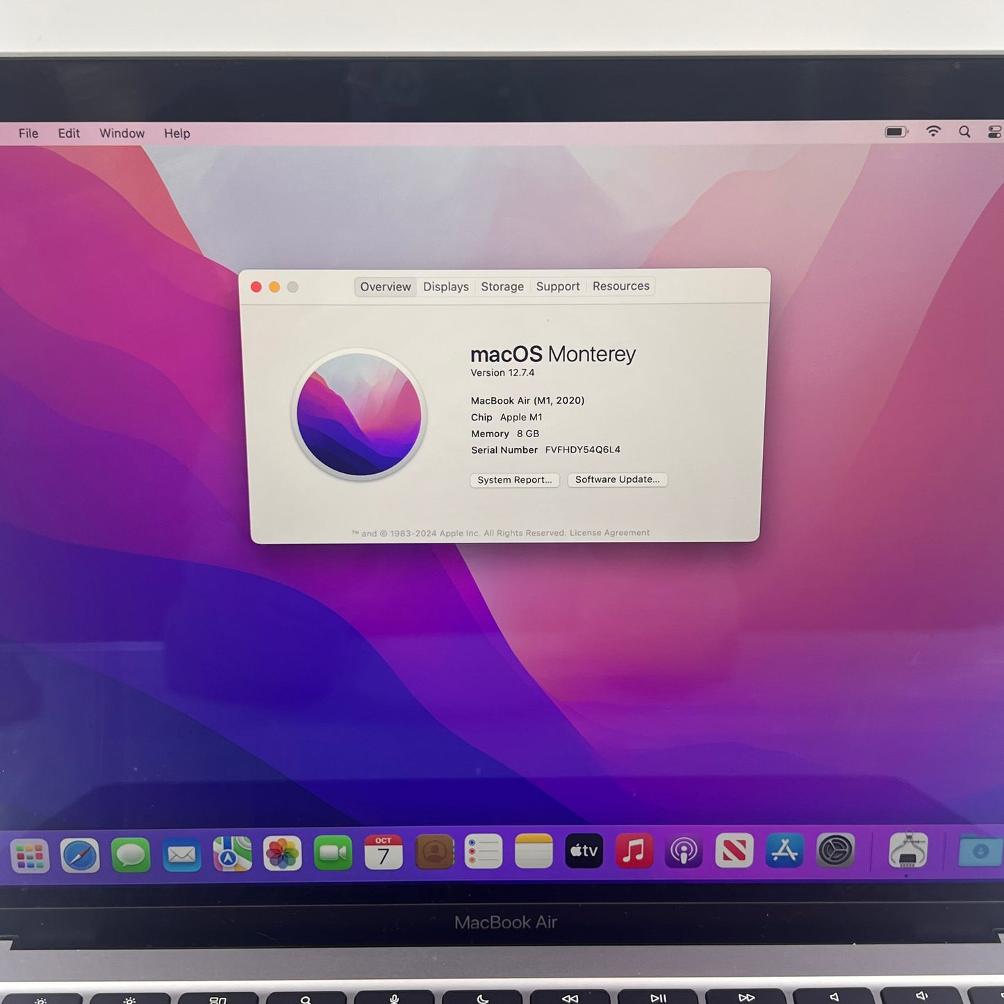 2020 Apple MacBook Air 13.3" M1 3.2GHz 8GB RAM 256GB SSD Space Gray A2337